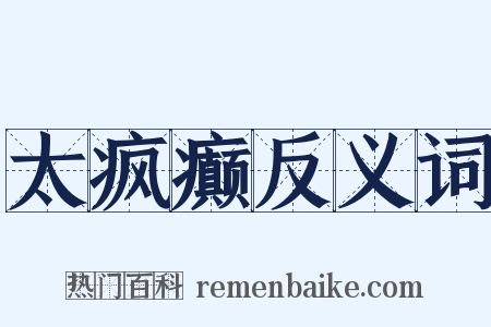 太疯癫反义词是什么意思的图片